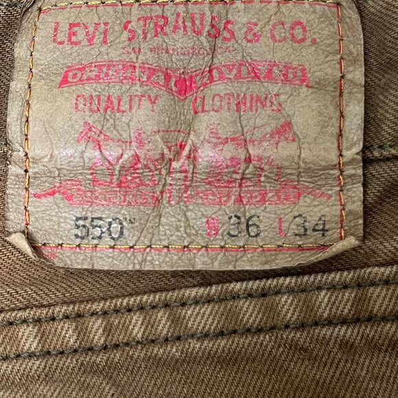 VTG Levis 550 Mens Relaxed Fit Brown Denim Jeans 34 X 32 Made USA 100% Cotton - Picture 8 of 11